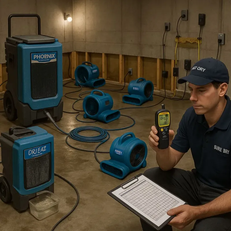 Structural Drying and Dehumidification process in Covington, IN
